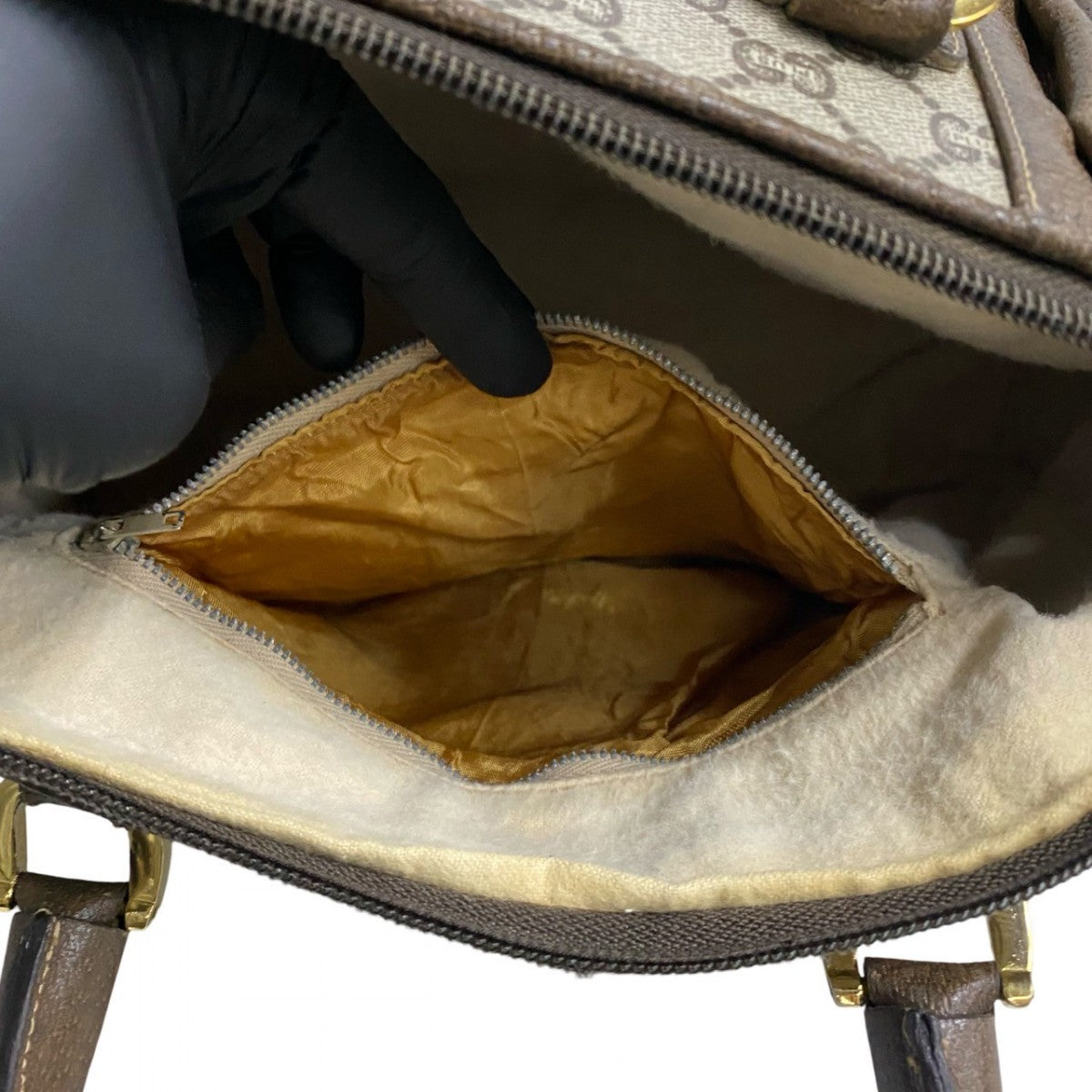 GUCCI Boston Duffel bag leather Brown