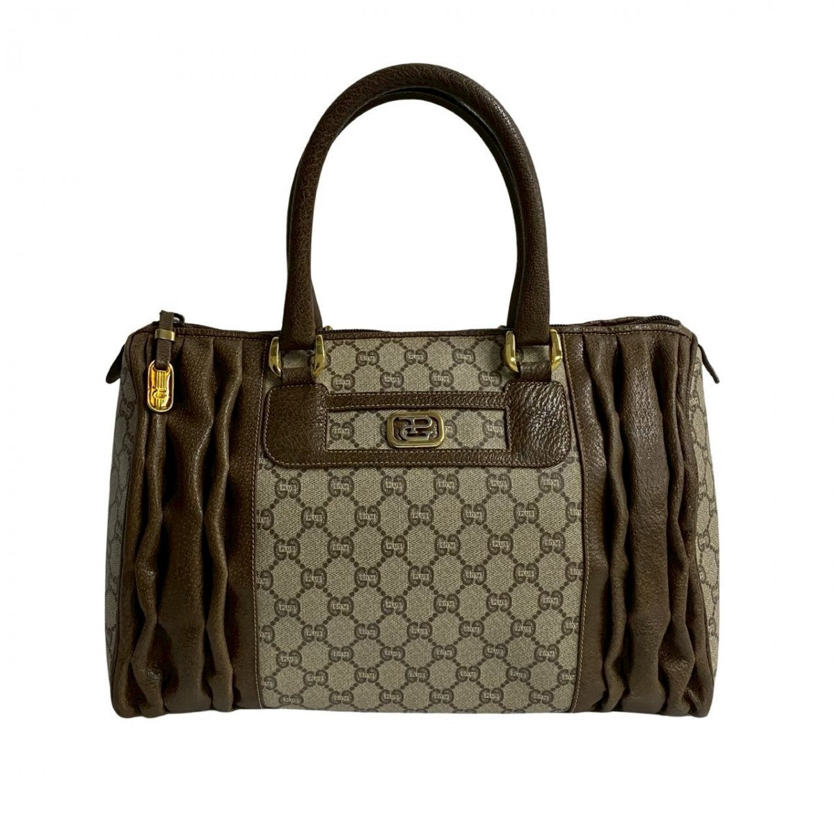 GUCCI Boston Duffel bag leather Brown