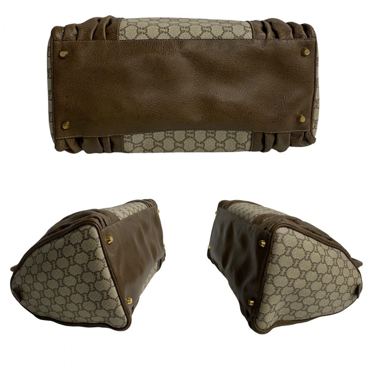 GUCCI Boston Duffel bag leather Brown