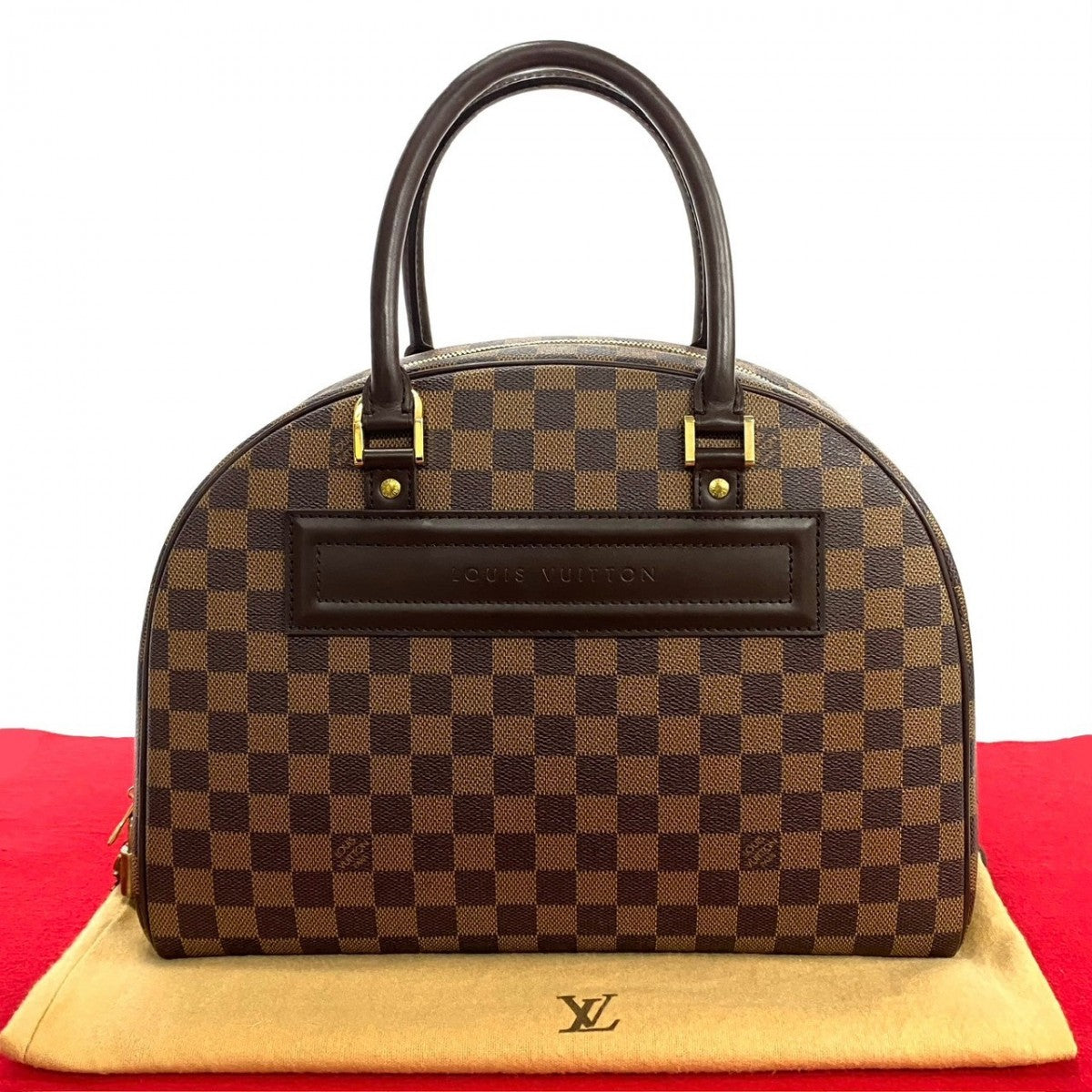 LOUIS VUITTON Handbag leather Brown Damier Norita