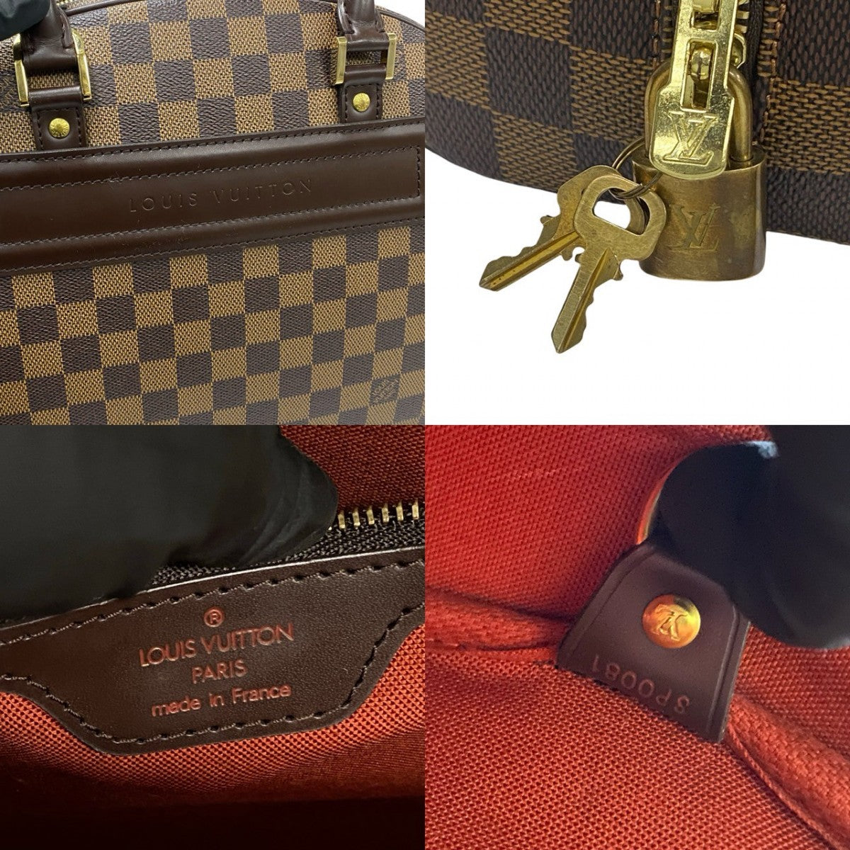 LOUIS VUITTON Handbag leather Brown Damier Norita