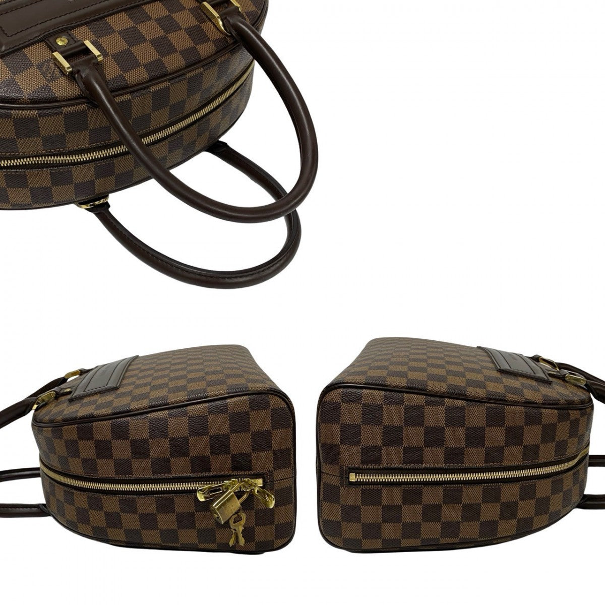 LOUIS VUITTON Handbag leather Brown Damier Norita