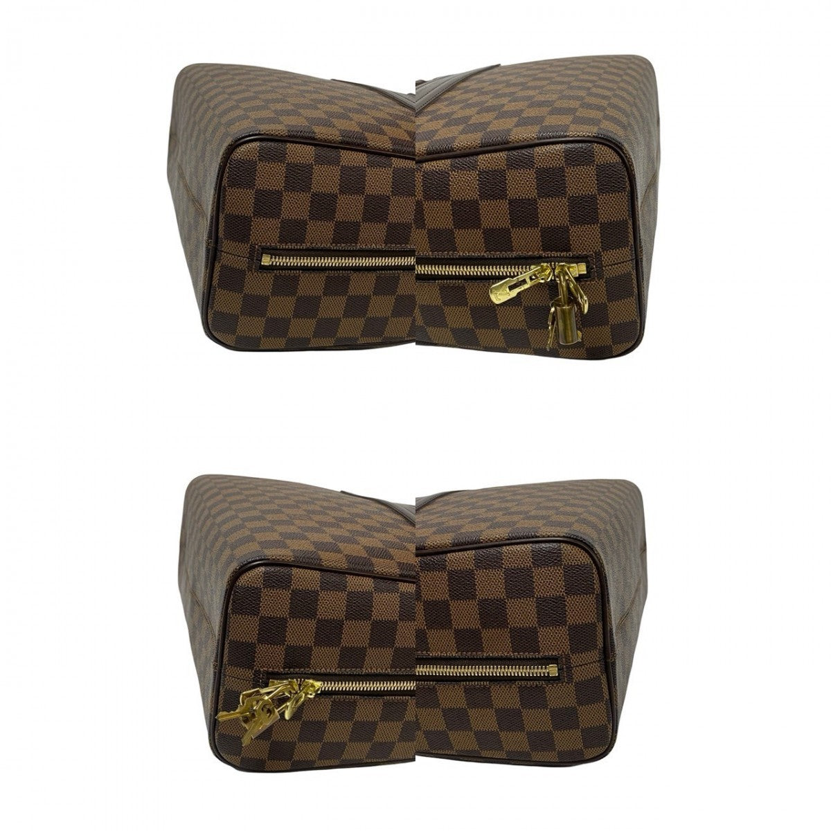 LOUIS VUITTON Handbag leather Brown Damier Norita