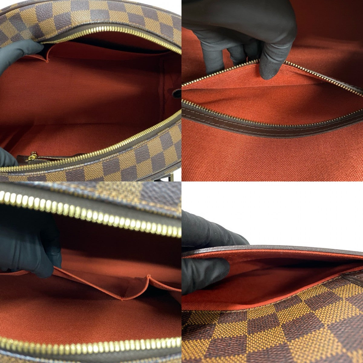LOUIS VUITTON Handbag leather Brown Damier Norita