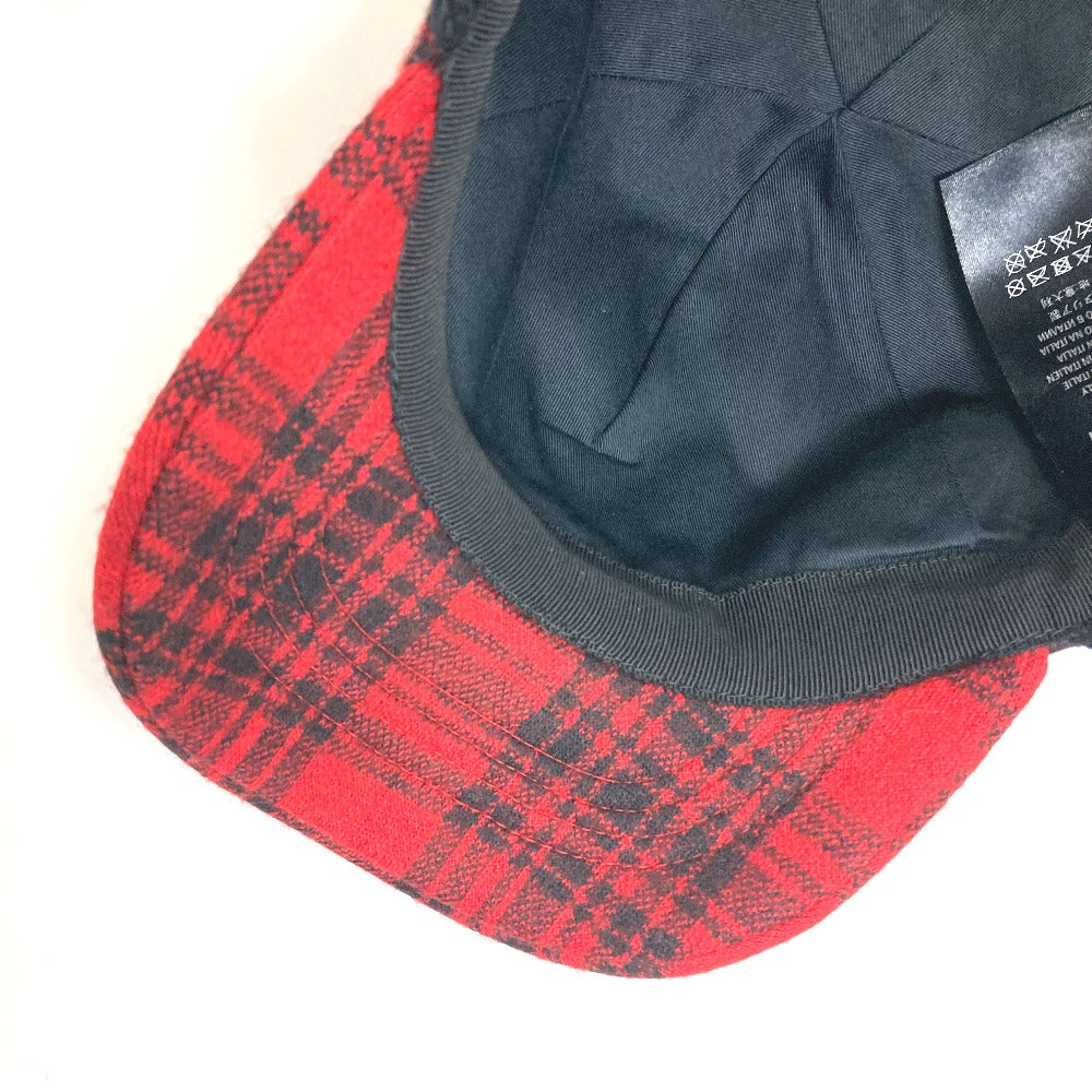GUCCI cap 439029 Cotton, Wool, Acrylic Red Knit hat check S