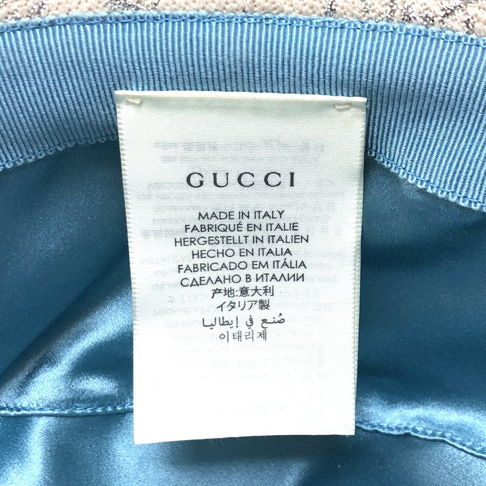 GUCCI hat 631951 wool white GG lame Bucket hat Women M/57 Used