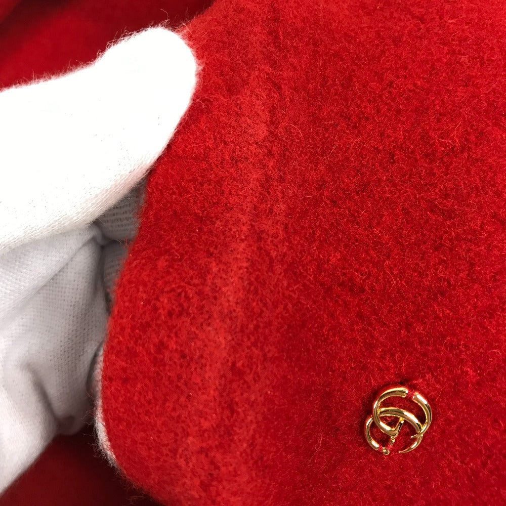 GUCCI beret 714343 wool Red GG logo Women M Used