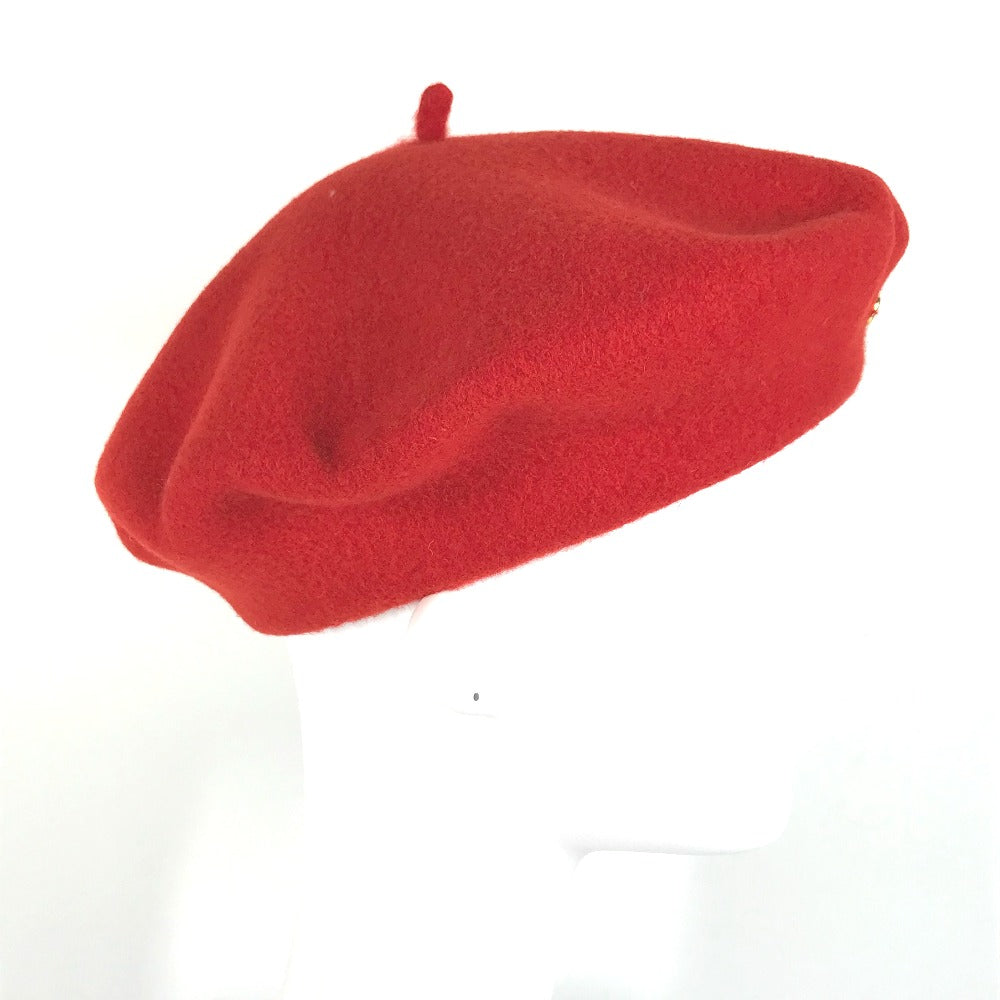 GUCCI beret 714343 wool Red GG logo Women M Used