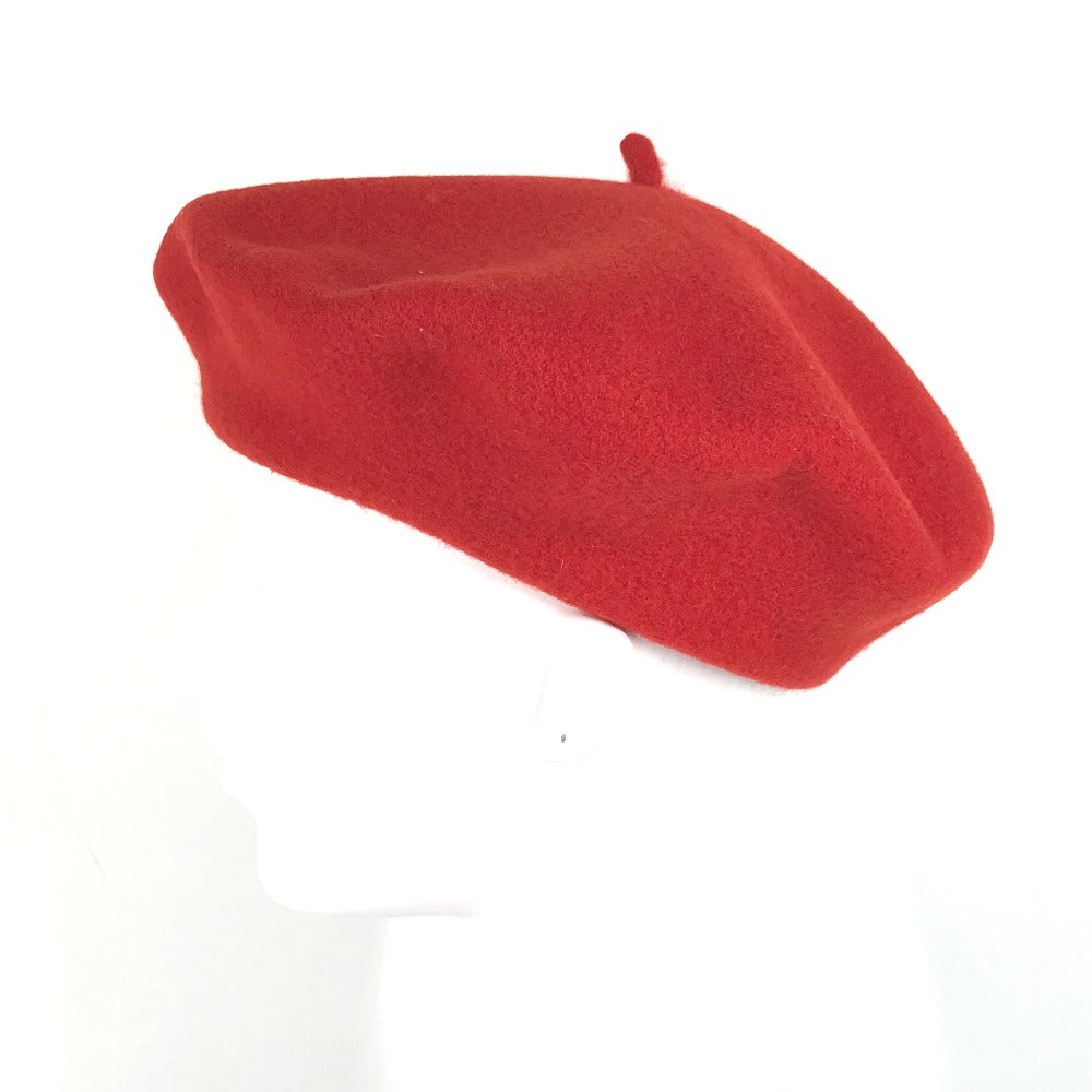 GUCCI beret 714343 wool Red GG logo Women M Used