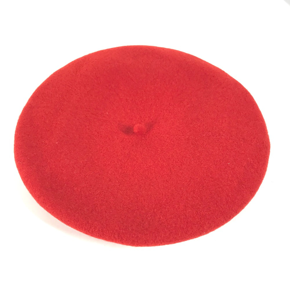GUCCI beret 714343 wool Red GG logo Women M Used