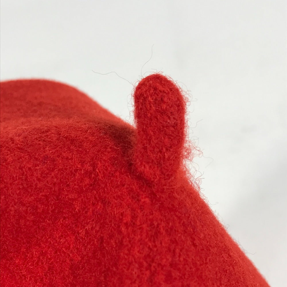 GUCCI beret 714343 wool Red GG logo Women M Used
