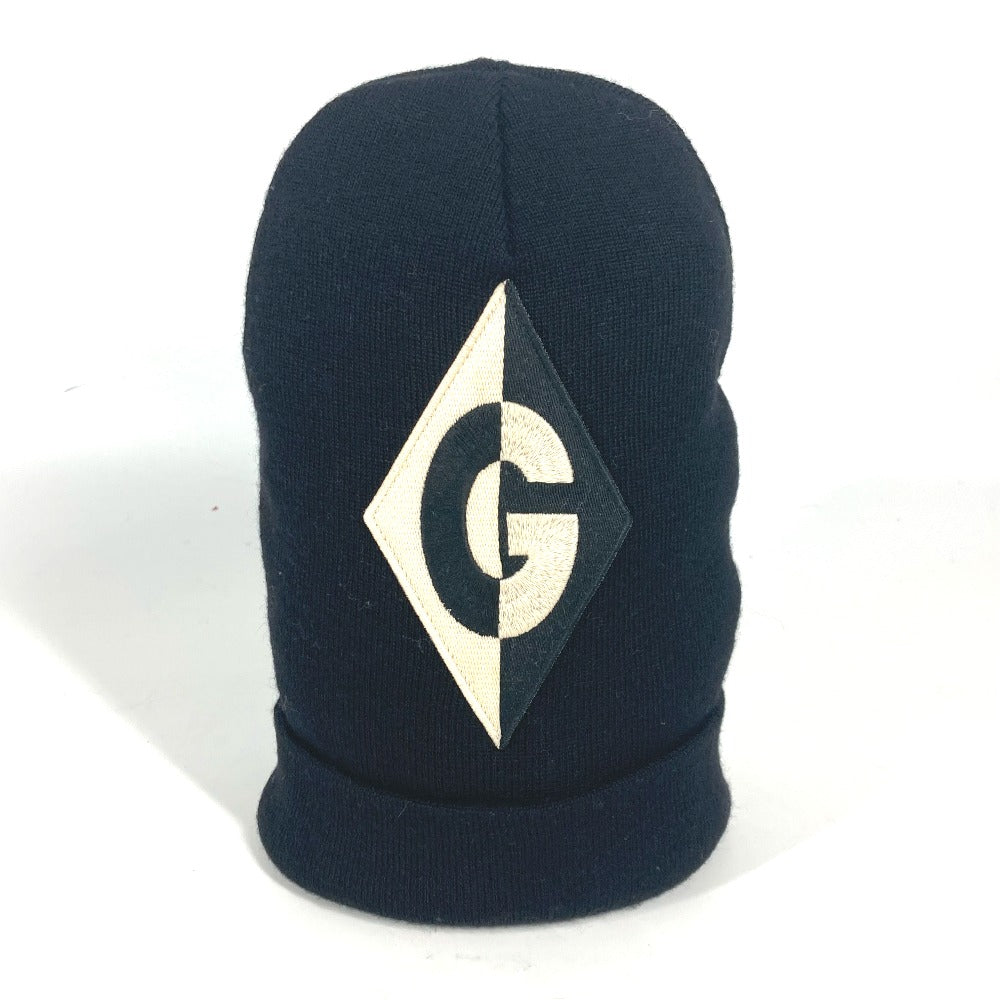 GUCCI Knit hat wool black beanie hat knit hat knit cap logo