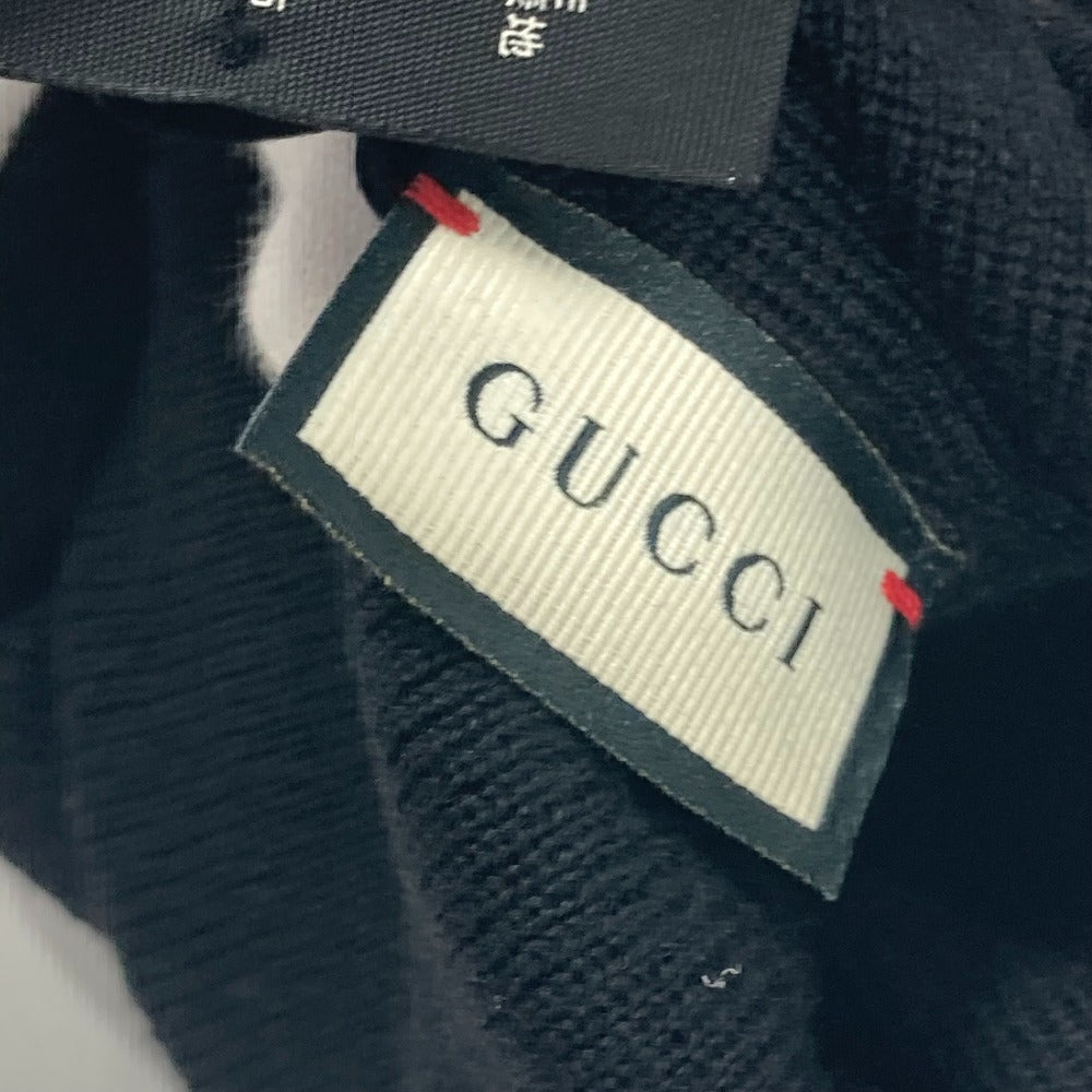 GUCCI Knit hat wool black beanie hat knit hat knit cap logo