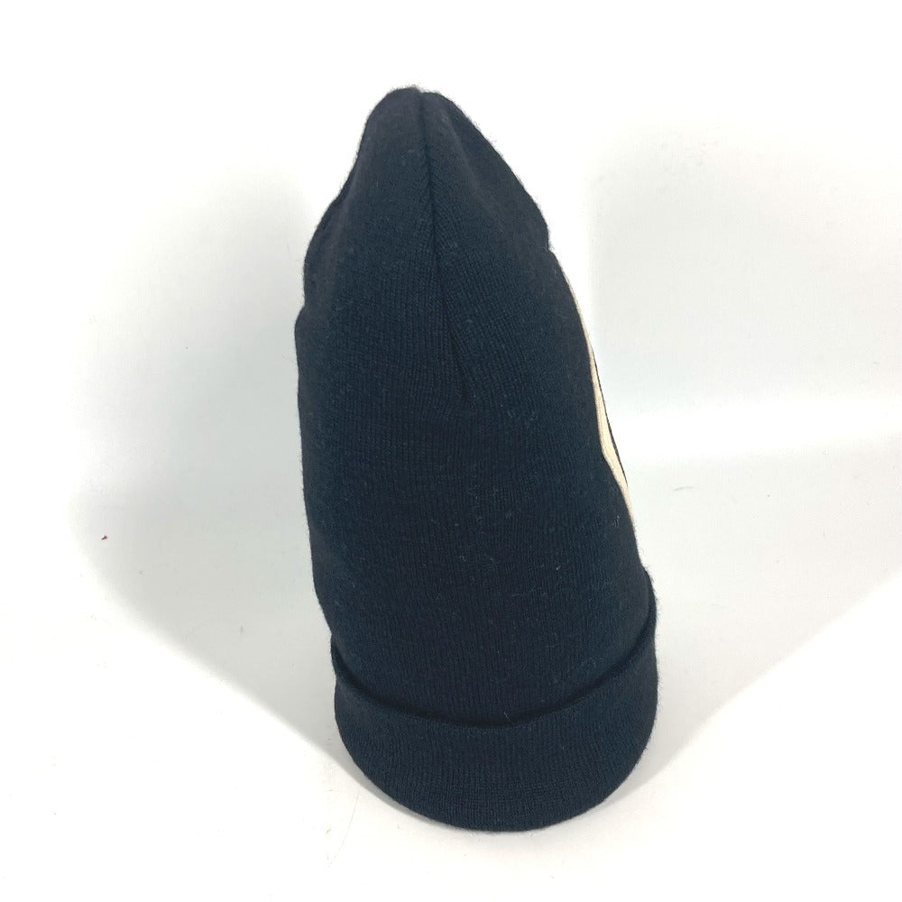 GUCCI Knit hat wool black beanie hat knit hat knit cap logo