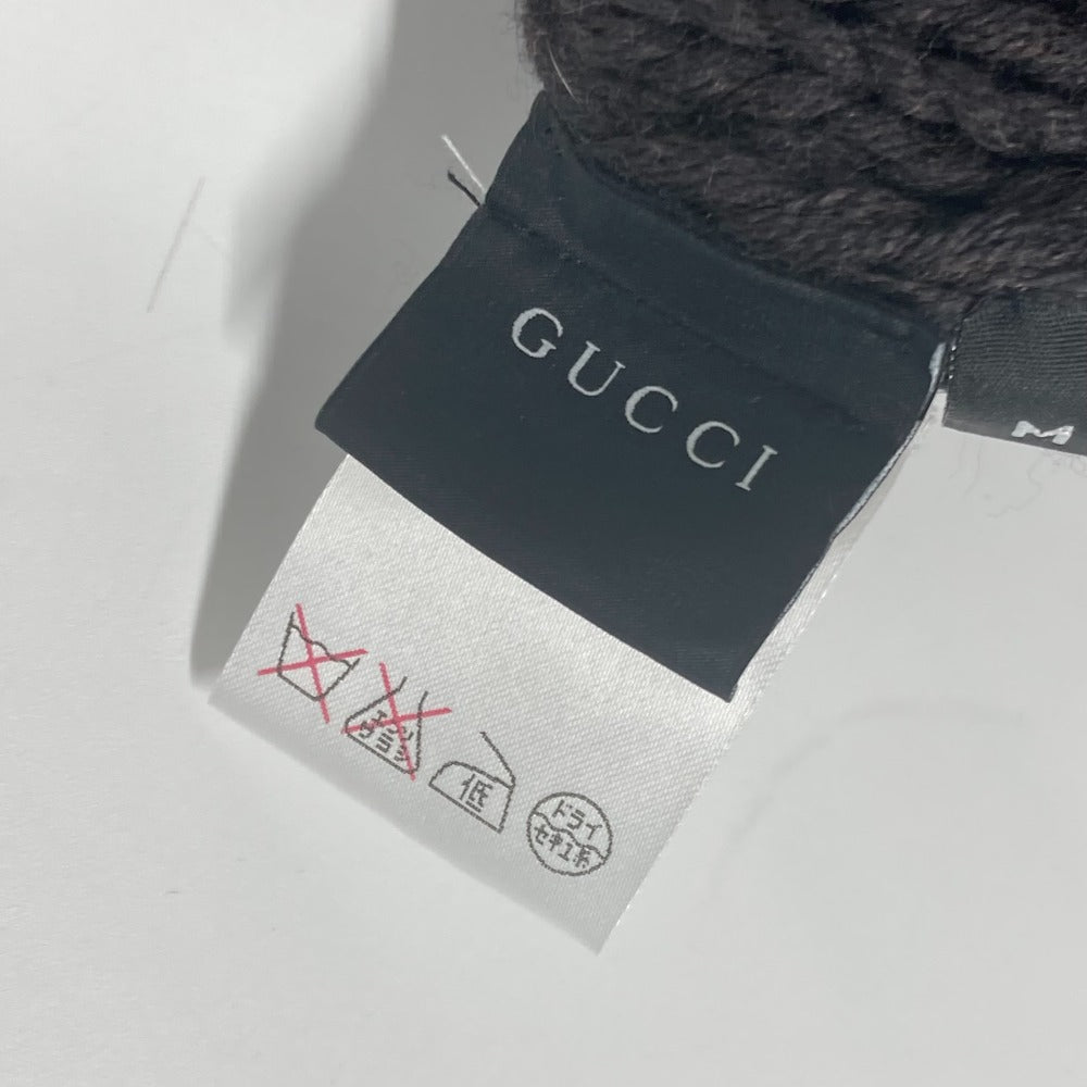 GUCCI Knit hat 300052 wool Brown GG M