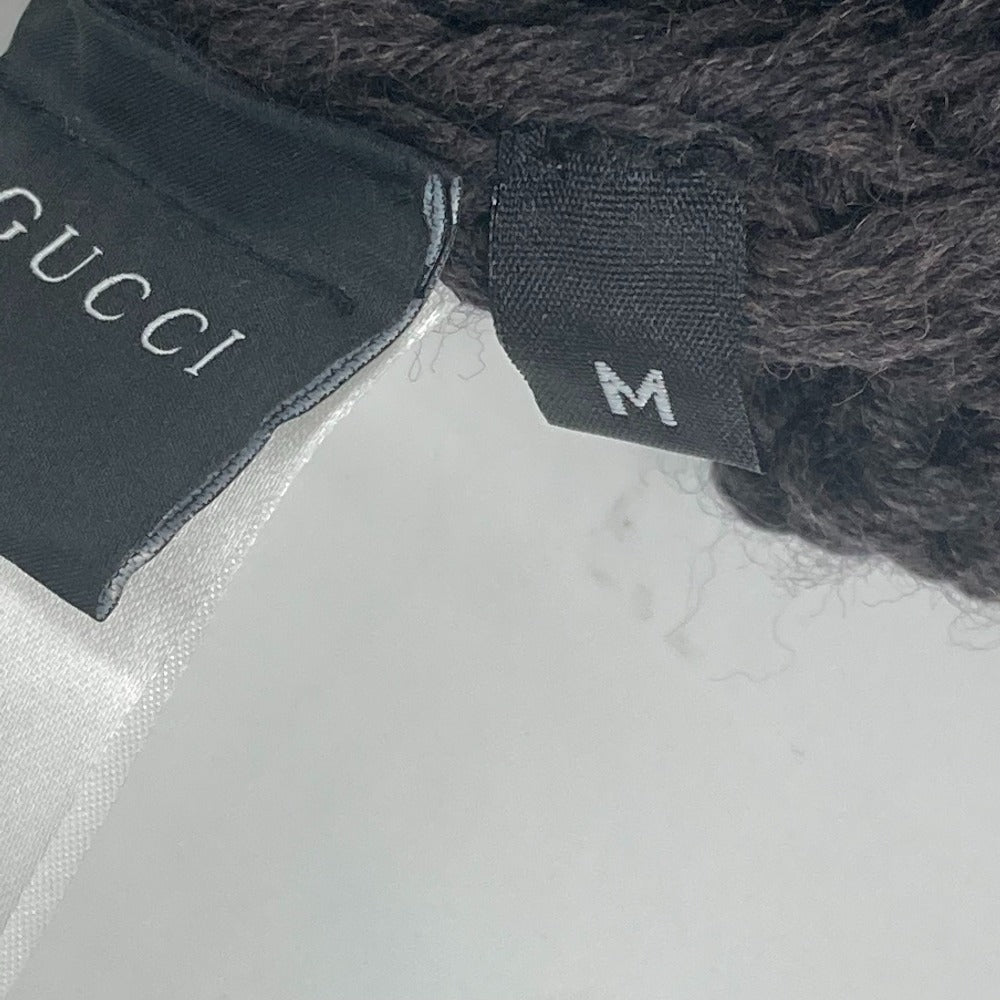 GUCCI Knit hat 300052 wool Brown GG M