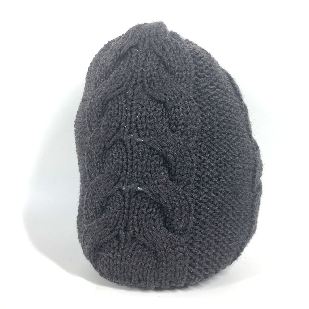 GUCCI Knit hat 300052 wool Brown GG M