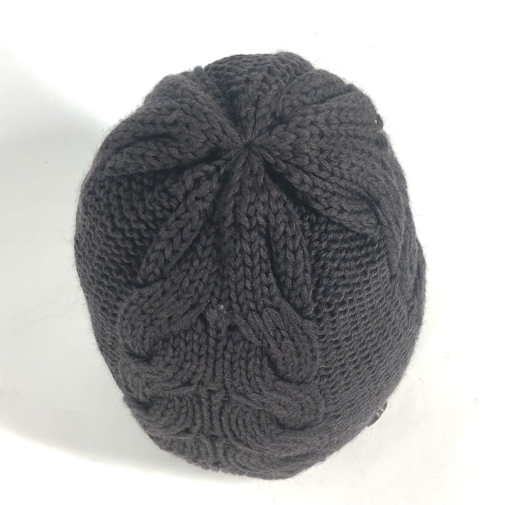 GUCCI Knit hat 300052 wool Brown GG M