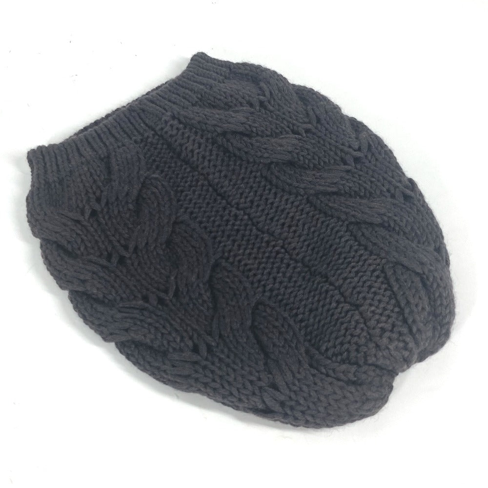 GUCCI Knit hat 300052 wool Brown GG M