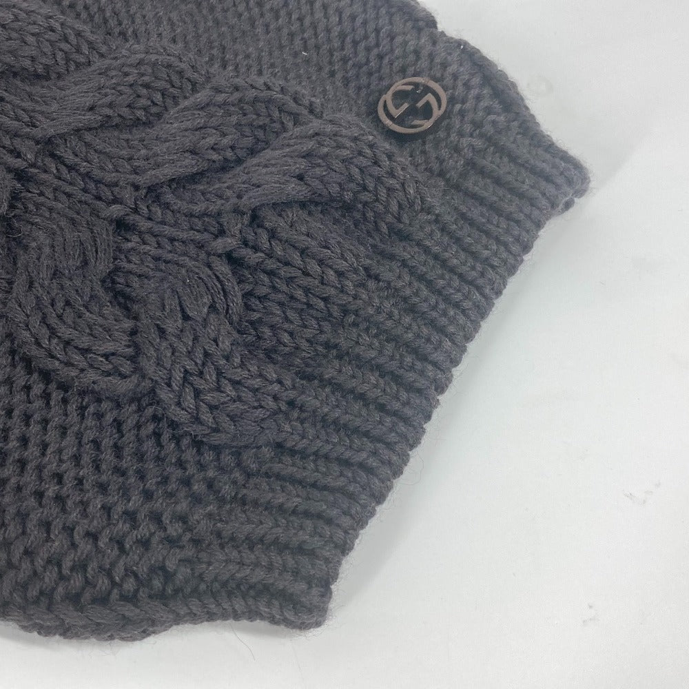 GUCCI Knit hat 300052 wool Brown GG M