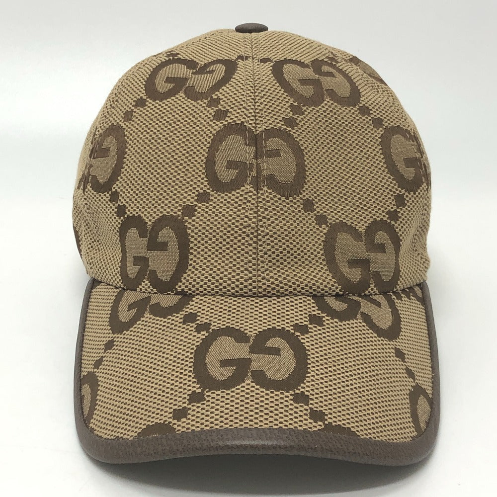 GUCCI cap 681264 canvas beige Jumbo GG mens M Used