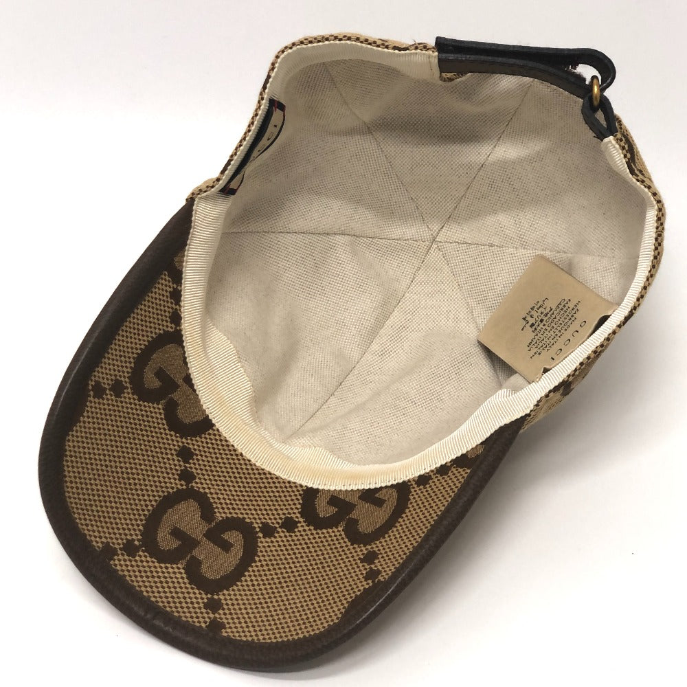 GUCCI cap 681264 canvas beige Jumbo GG mens M Used