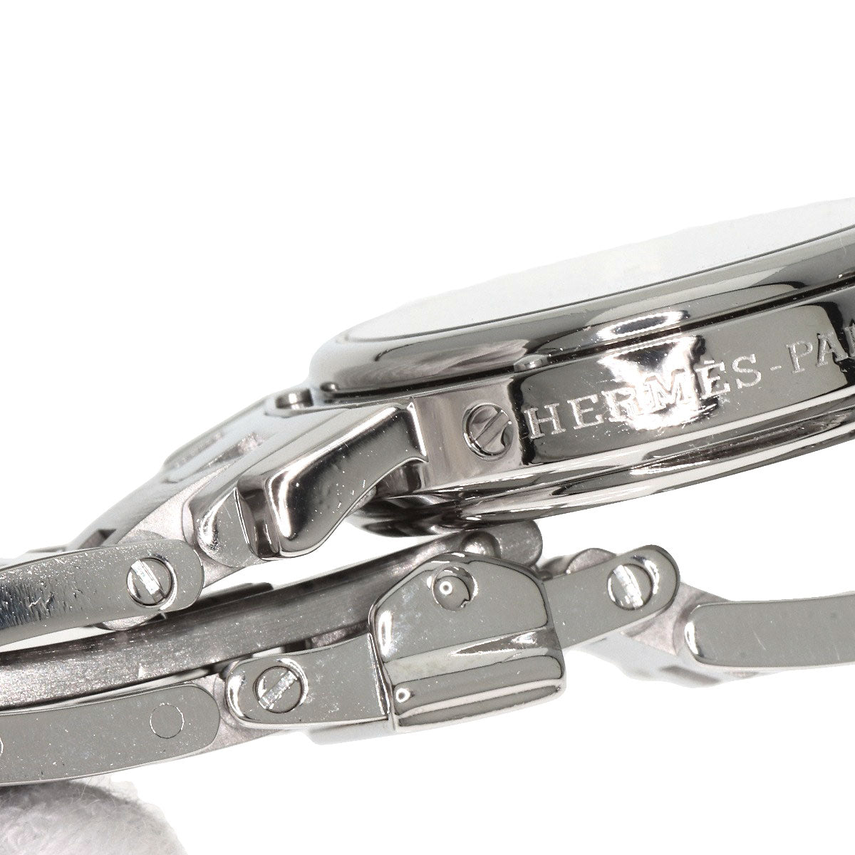 HERMES Watches Quartz CL4.210 Stainless Steel , Stainless Steel Silver Clipper white dial Women Used