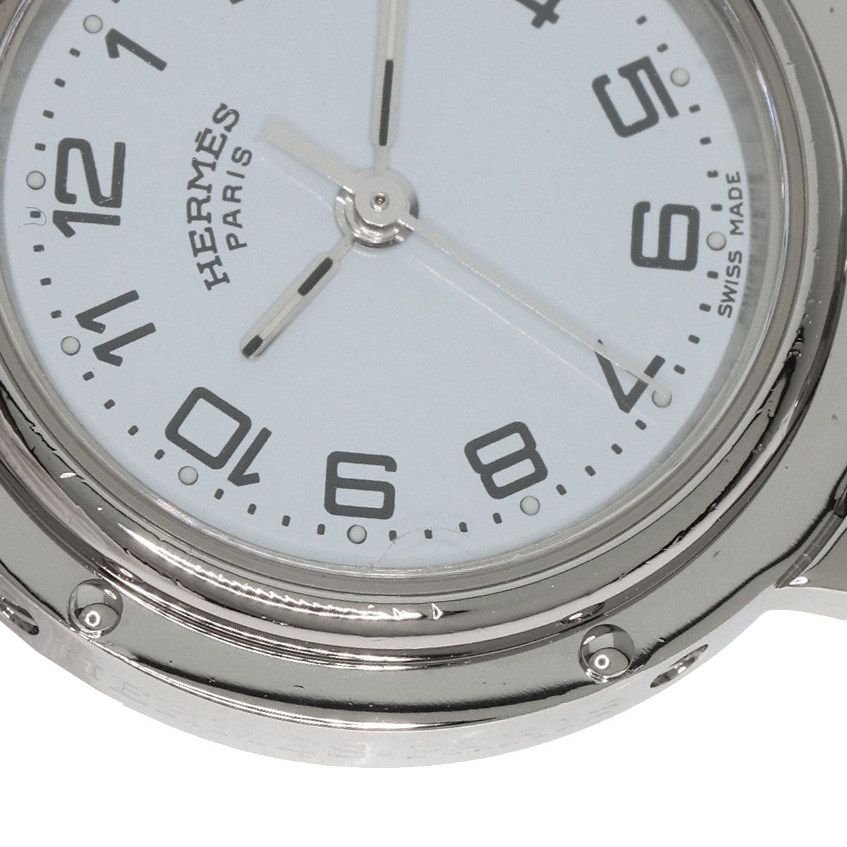HERMES Watches Quartz CL4.210 Stainless Steel , Stainless Steel Silver Clipper white dial Women Used