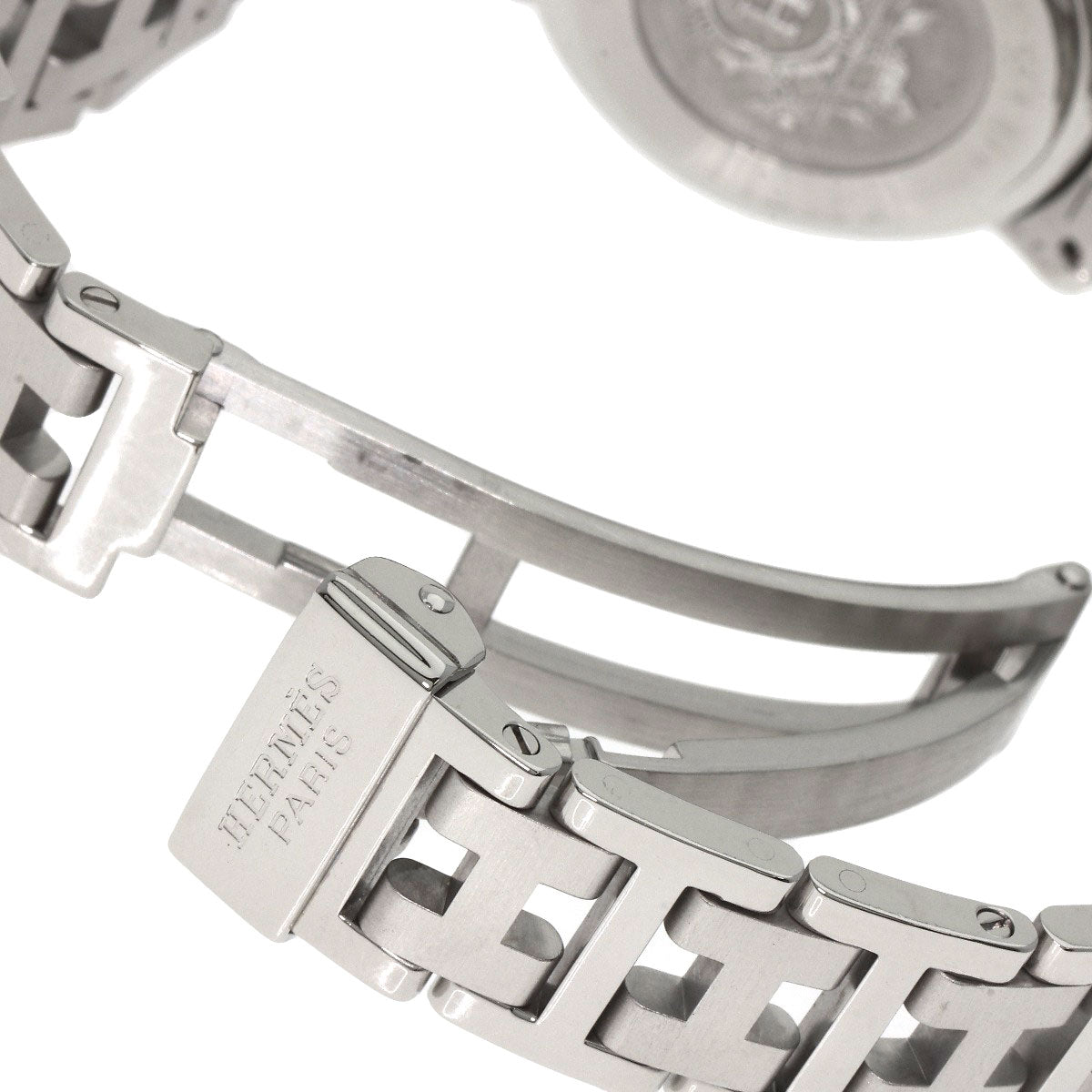 HERMES Watches Quartz CL4.210 Stainless Steel , Stainless Steel Silver Clipper white dial Women Used