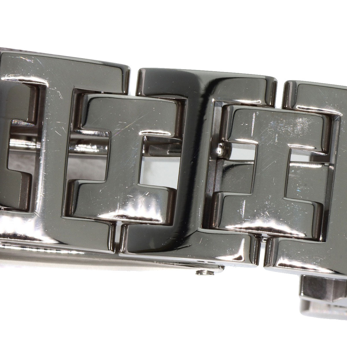 HERMES Watches Quartz CL4.210 Stainless Steel , Stainless Steel Silver Clipper Nacre new buckle Pink shell dial Women Used