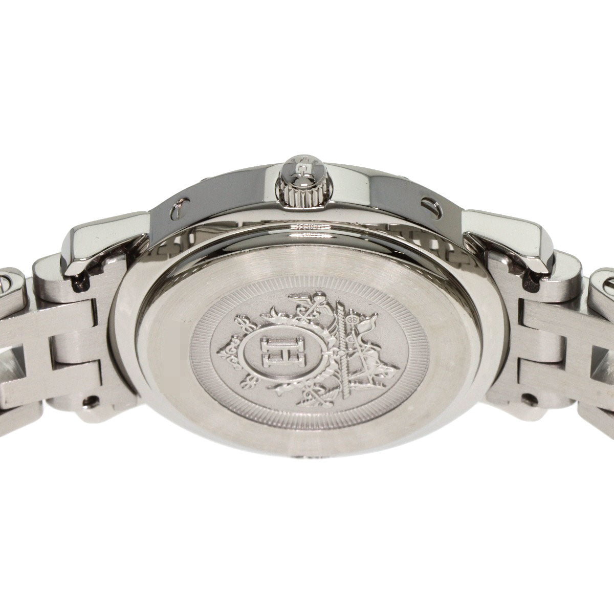 HERMES Watches Quartz CL4.210 Stainless Steel , Stainless Steel Silver Clipper Nacre new buckle Pink shell dial Women Used