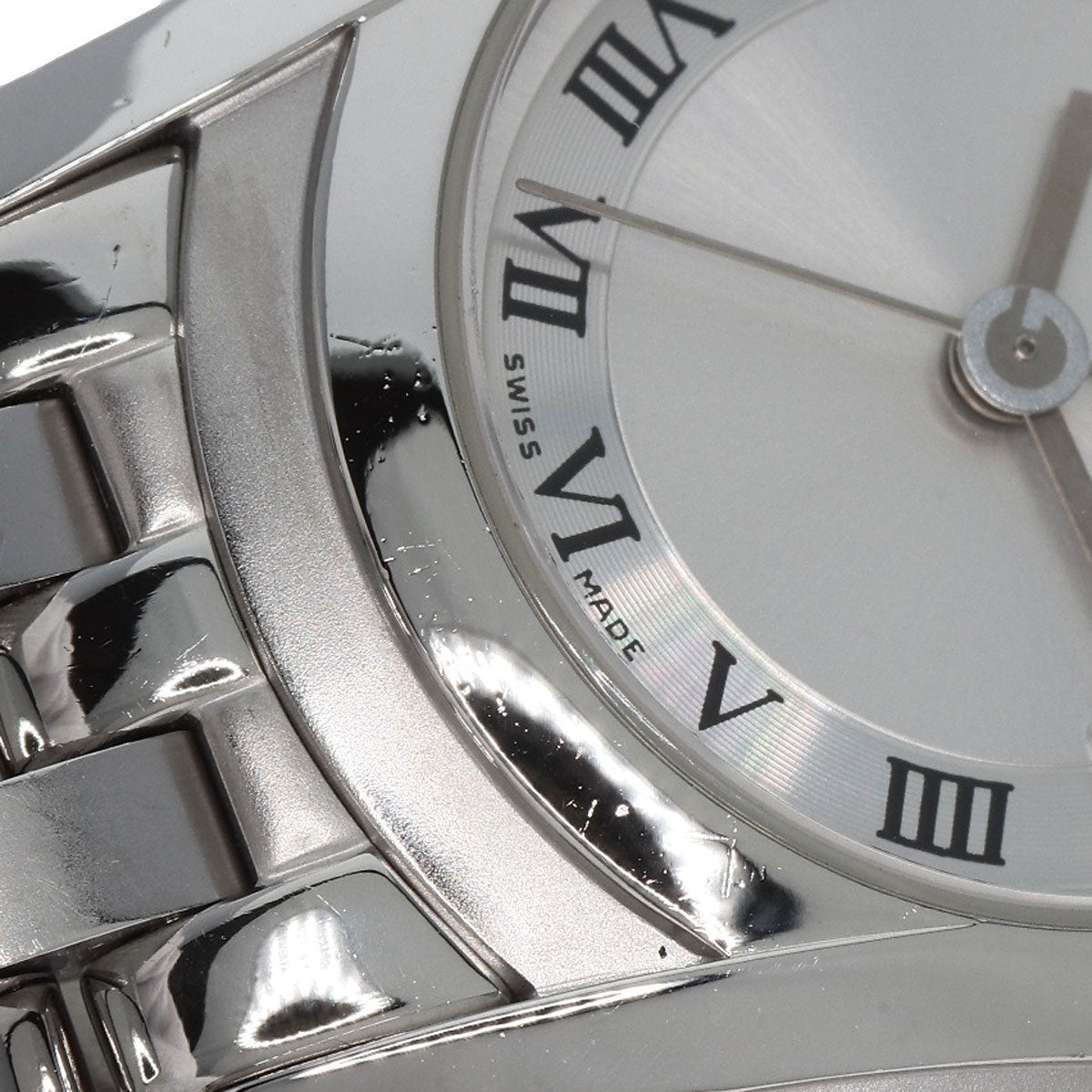 GUCCI Watches Quartz 5500L Stainless Steel , Stainless Steel Silver Round face Silver dial Women Used