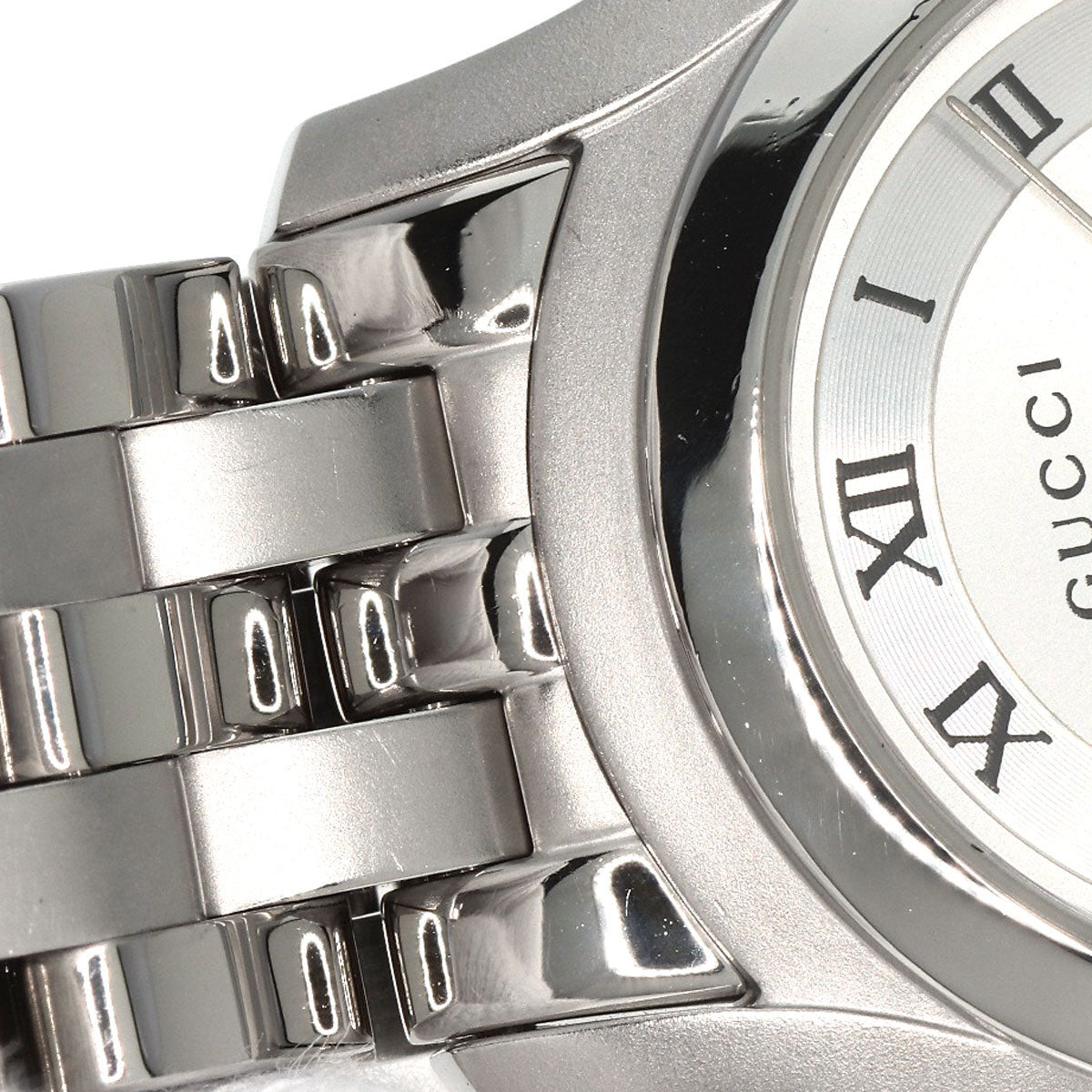 GUCCI Watches Quartz 5500L Stainless Steel , Stainless Steel Silver Round face Silver dial Women Used