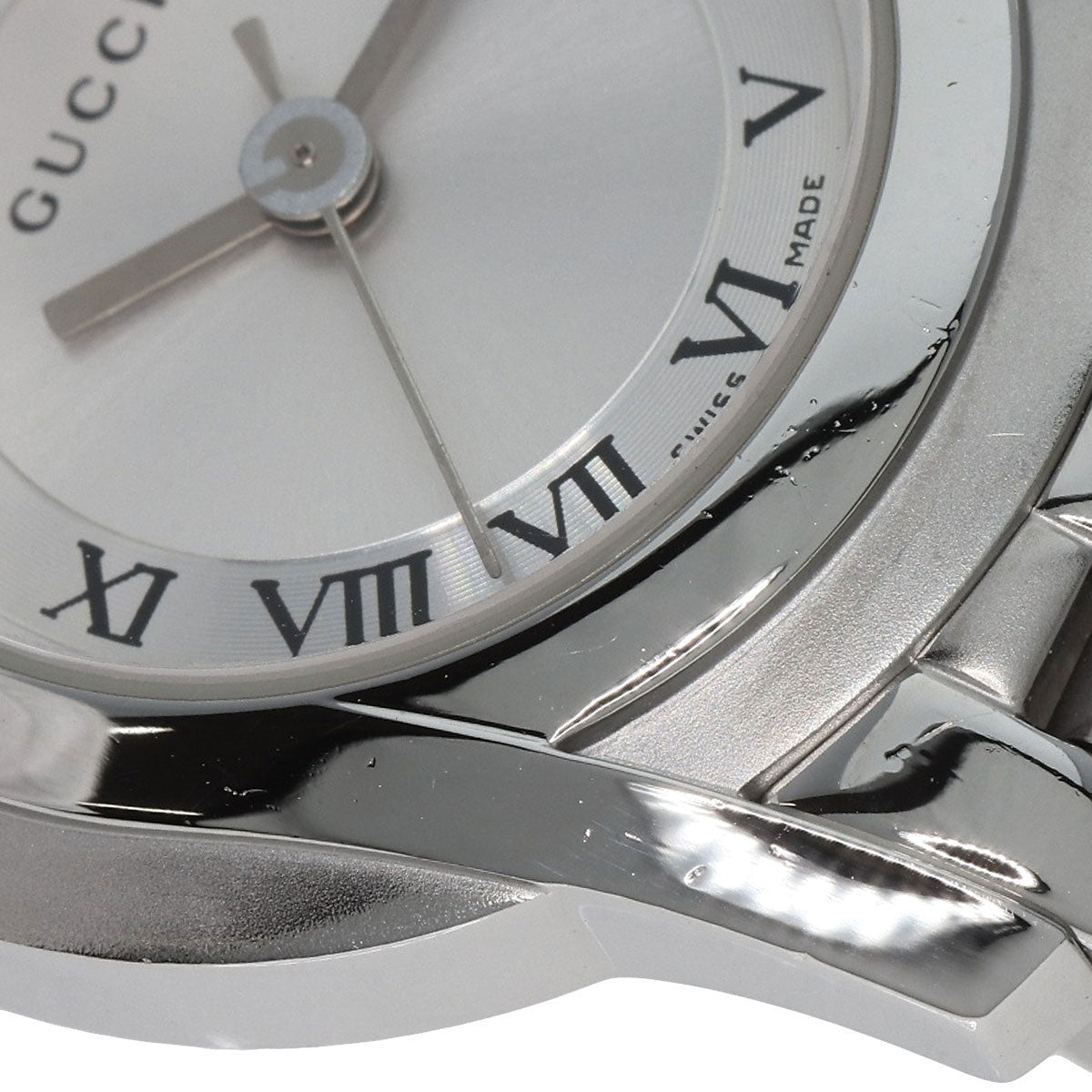 GUCCI Watches Quartz 5500L Stainless Steel , Stainless Steel Silver Round face Silver dial Women Used