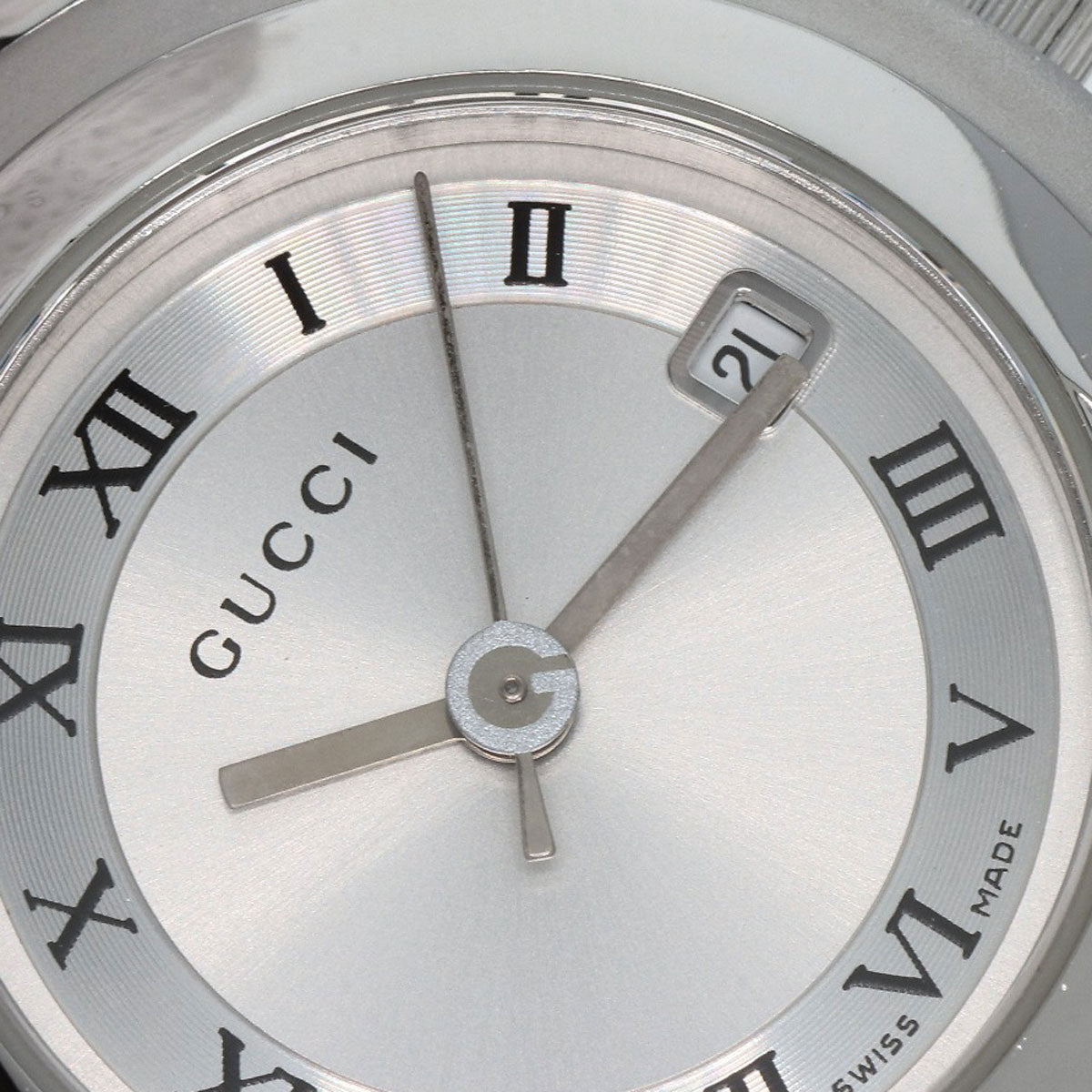 GUCCI Watches Quartz 5500L Stainless Steel , Stainless Steel Silver Round face Silver dial Women Used