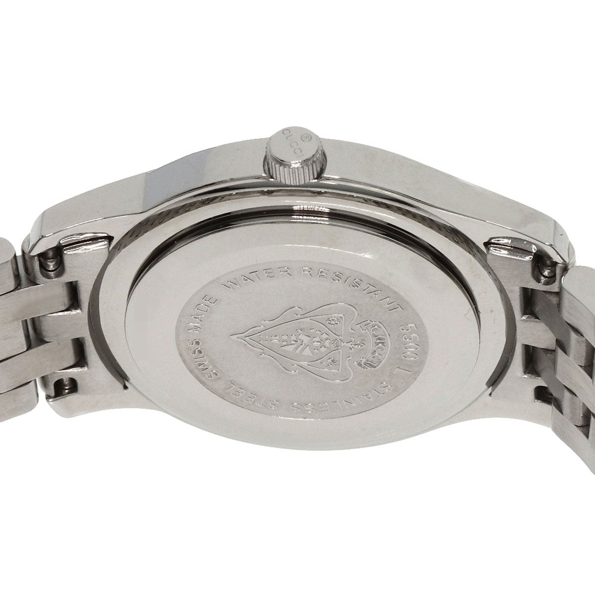 GUCCI Watches Quartz 5500L Stainless Steel , Stainless Steel Silver Round face Silver dial Women Used