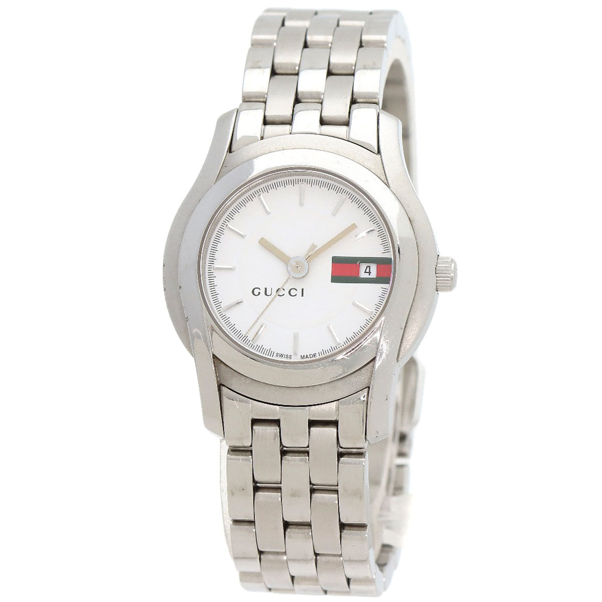 GUCCI Watches Quartz 5500L Stainless Steel Silver Round face white dial