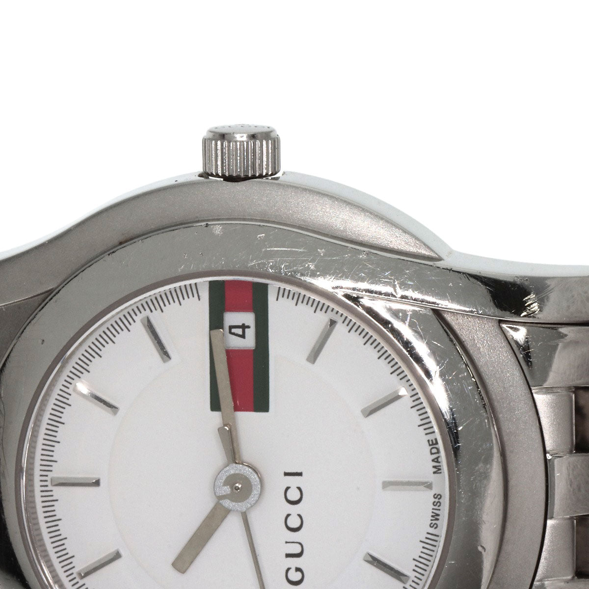 GUCCI Watches Quartz 5500L Stainless Steel Silver Round face white dial