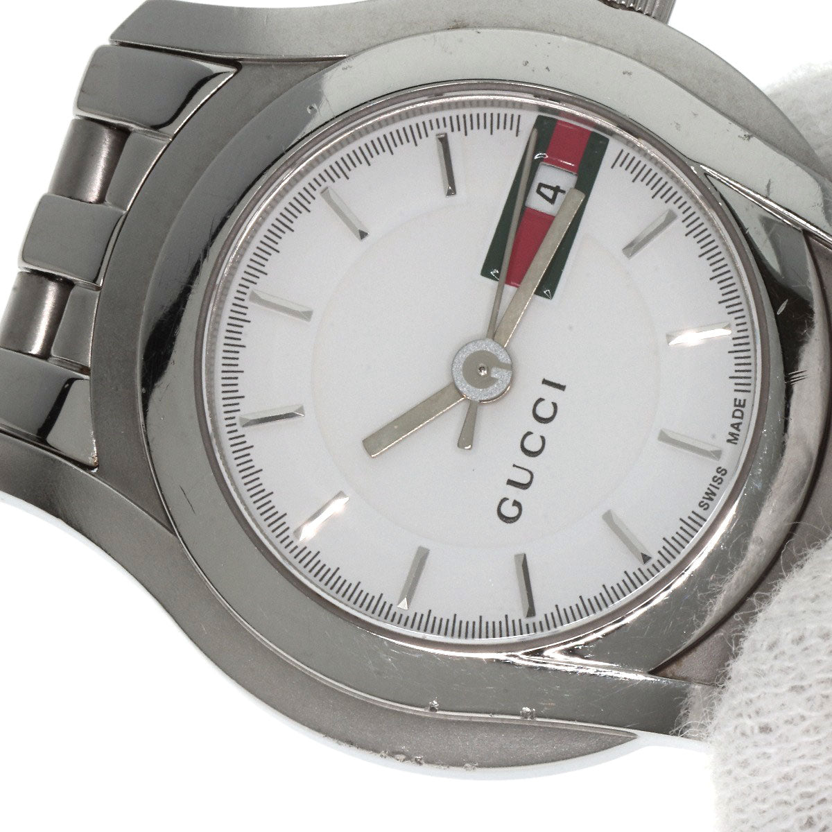 GUCCI Watches Quartz 5500L Stainless Steel Silver Round face white dial