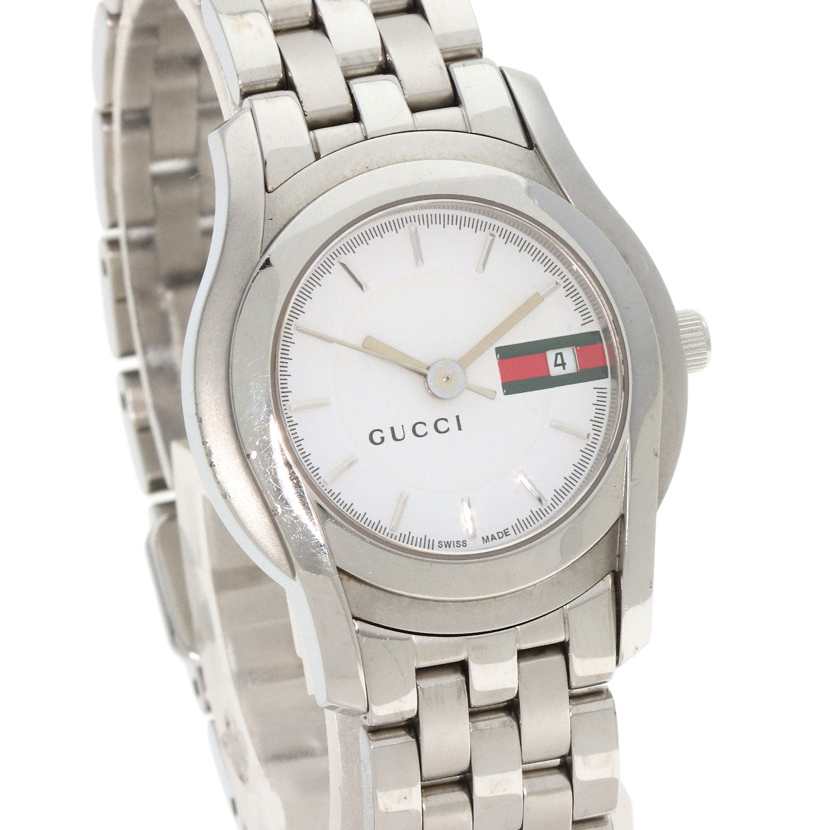 GUCCI Watches Quartz 5500L Stainless Steel Silver Round face white dial