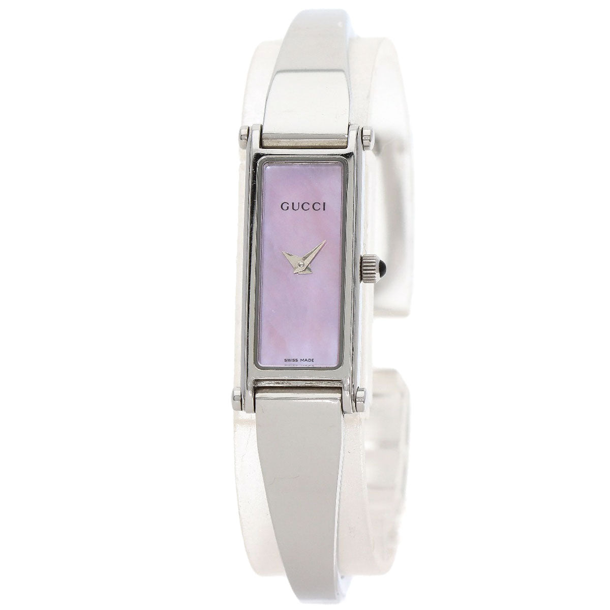 GUCCI Watches Quartz 1500L Stainless Steel Silver Square face Pink shell dial