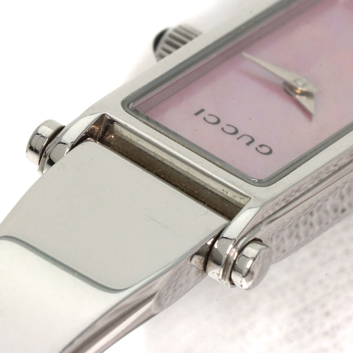 GUCCI Watches Quartz 1500L Stainless Steel Silver Square face Pink shell dial