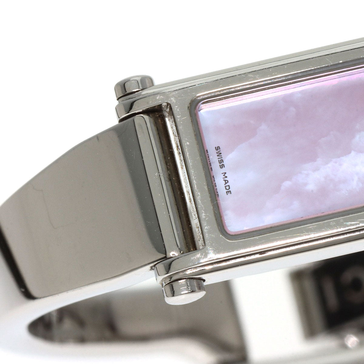 GUCCI Watches Quartz 1500L Stainless Steel Silver Square face Pink shell dial