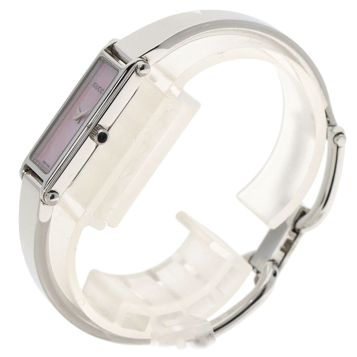 GUCCI Watches Quartz 1500L Stainless Steel Silver Square face Pink shell dial