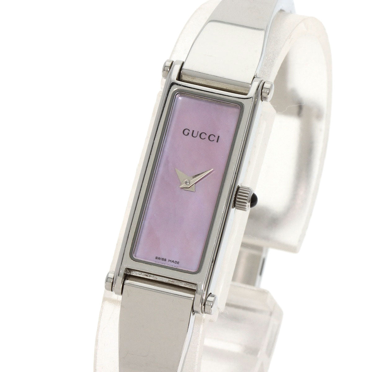 GUCCI Watches Quartz 1500L Stainless Steel Silver Square face Pink shell dial