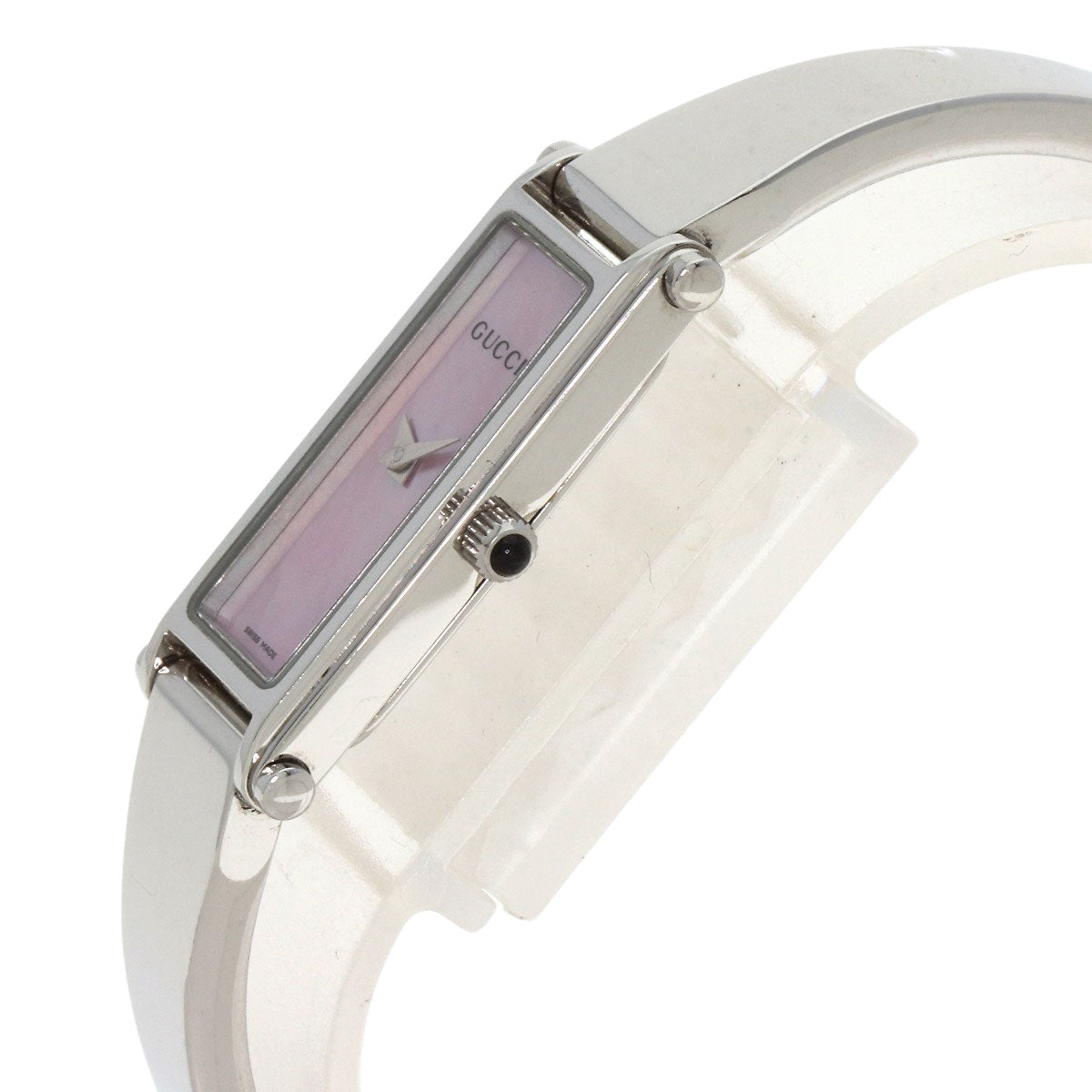 GUCCI Watches Quartz 1500L Stainless Steel Silver Square face Pink shell dial
