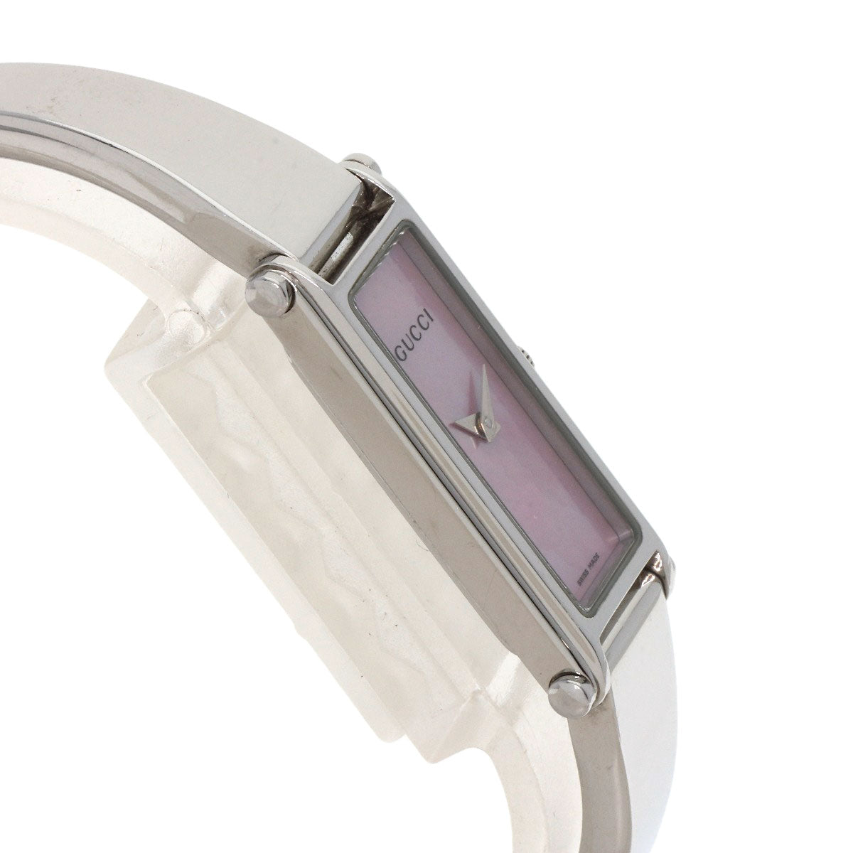 GUCCI Watches Quartz 1500L Stainless Steel Silver Square face Pink shell dial