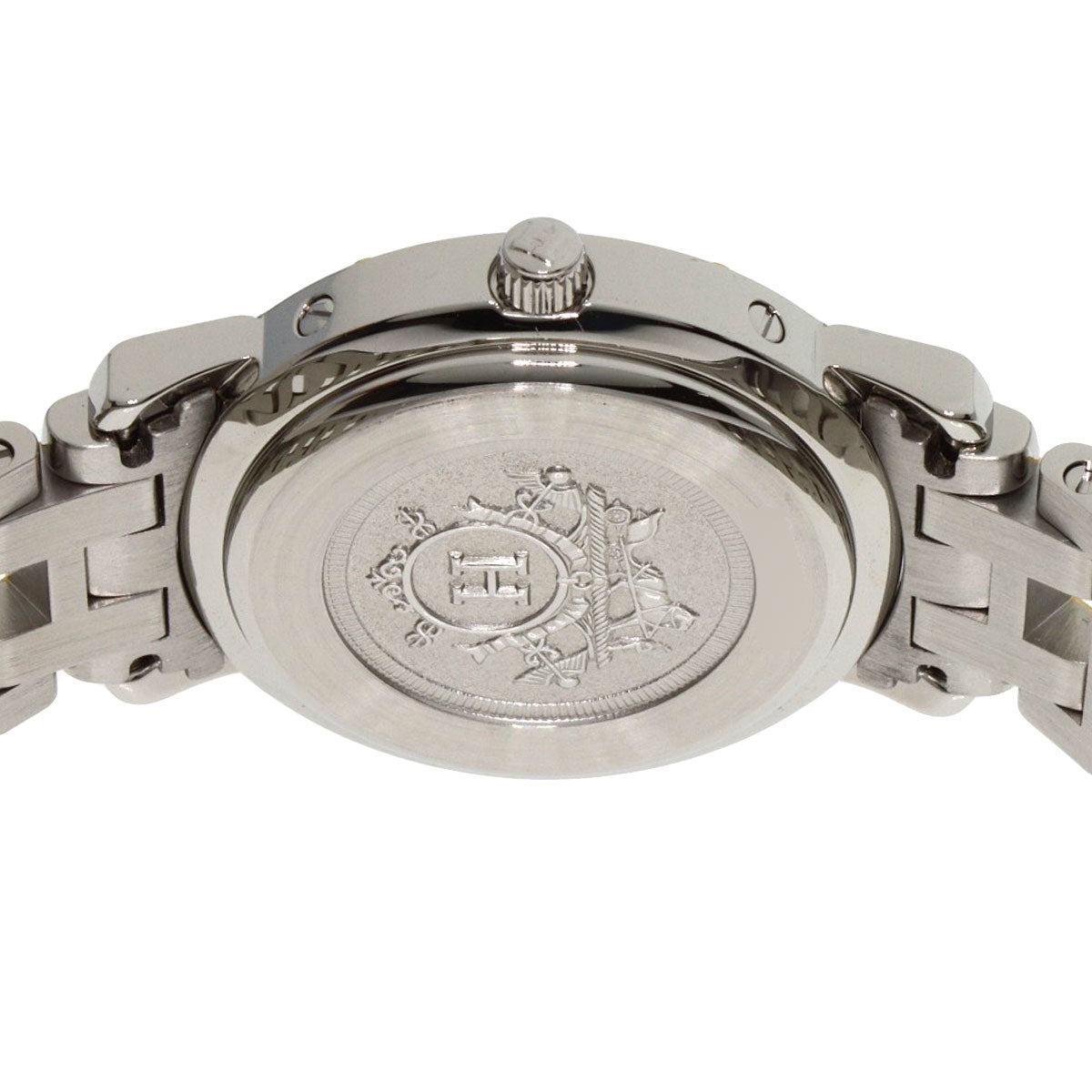 HERMES Watches Quartz CL4.220 Stainless Steel , SSxGP gold Clipper white dial Women Used