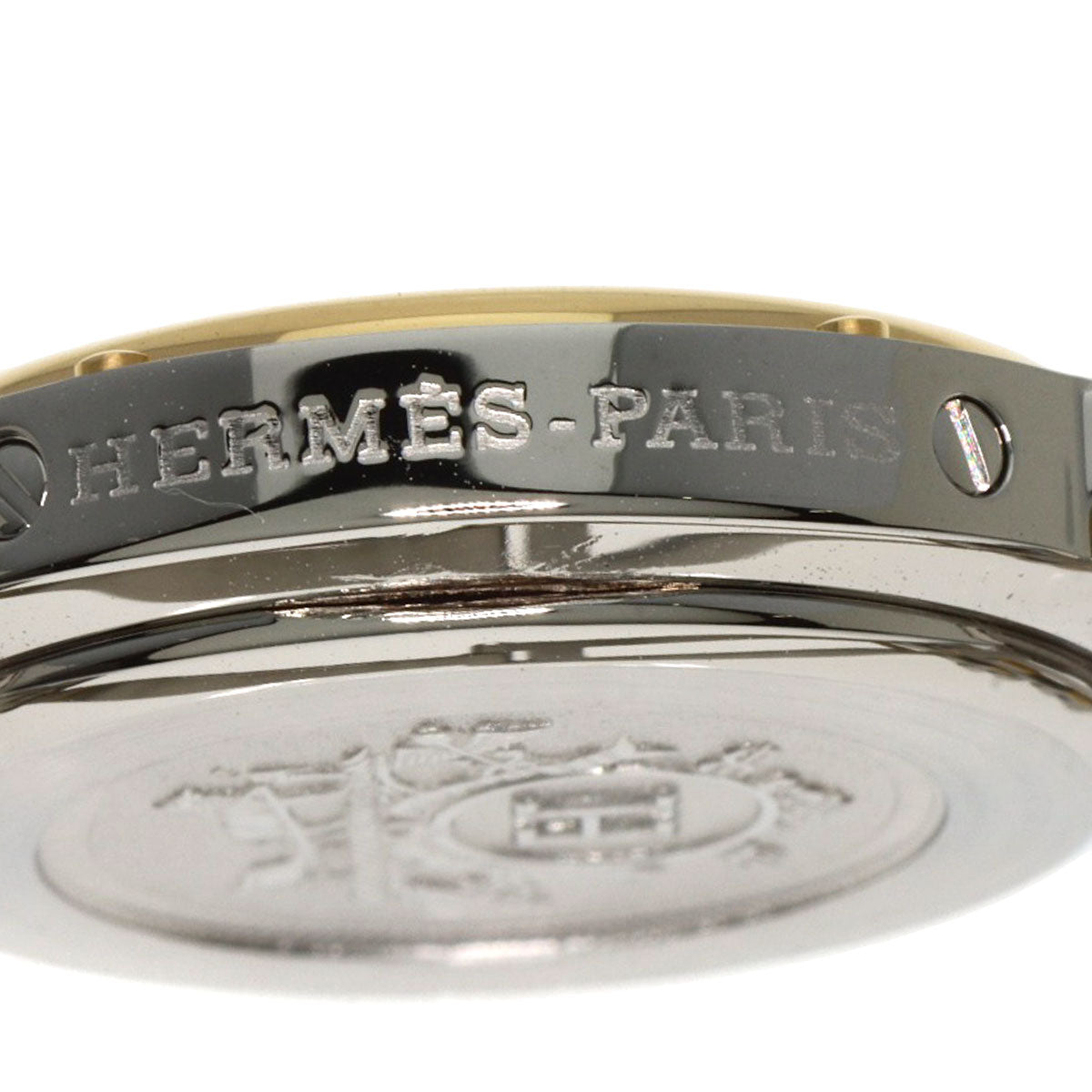 HERMES Watches Quartz CL4.220 Stainless Steel , SSxGP gold Clipper white dial Women Used