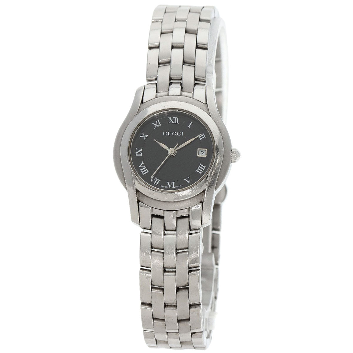 GUCCI Watches Quartz 5500L Stainless Steel Silver Round face black dial